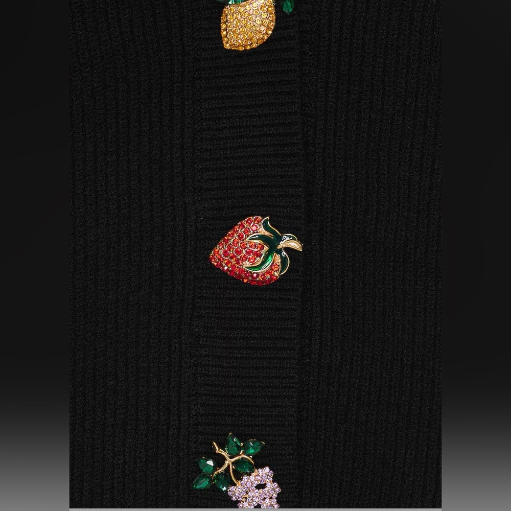 OLIVIA RUBIN Black Cardigan with Colorful Buttons - Picture 3 of 3